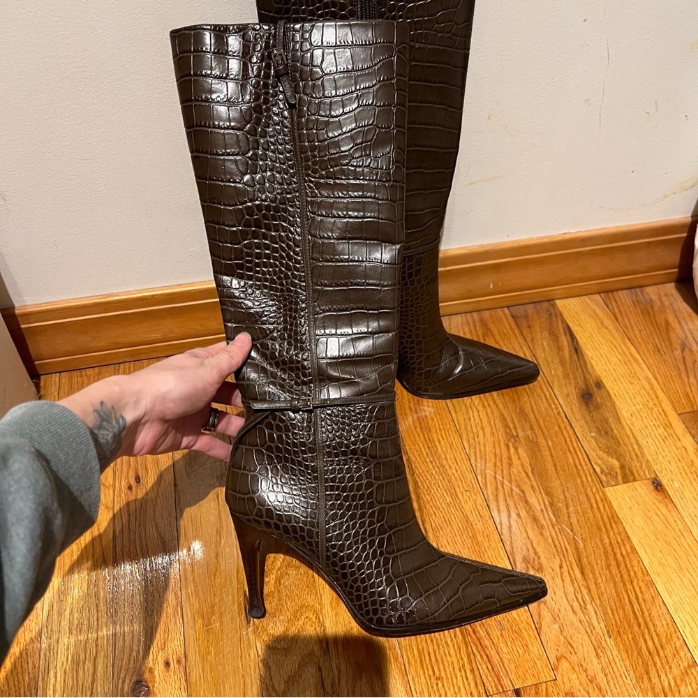 Reformation Rena Buckle Knee Boot Brown Size 8